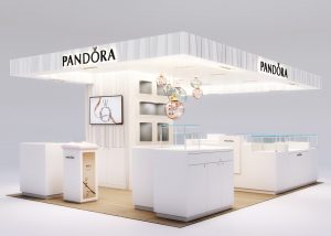 Render 3D del stand de Pandora