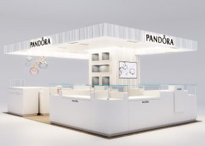 Render 3D del stand de Pandora