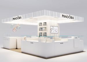 Render 3D del stand de Pandora
