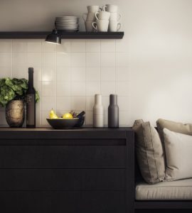 Render 3D del detalle de la cocina